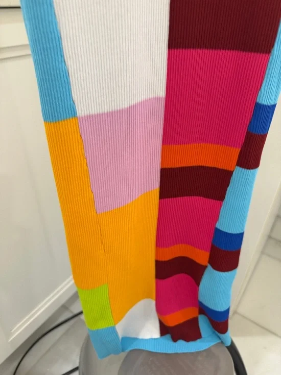 Steve Madden Multicolor Striped Knit Dress - Yellow, Pink, Orange, Red, Blue - Picture 6 of 7